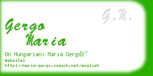 gergo maria business card